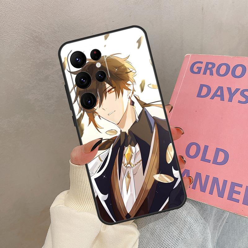 Zhongli Genshin Impact Case For Samsung Galaxy S25 Ultra S20 S21 S22 S23 S24 Ultra S9 S10 Plus S25 FE Cover Coque