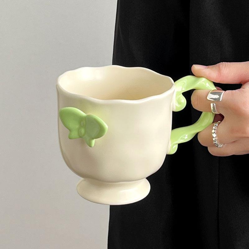 Mädchen Herz Verträumter Schmetterling Keramiktasse Mädchen Hoch Hübsch Kaffee Wasser Tasse Souvenir Nische Geburtstagsgeschenk