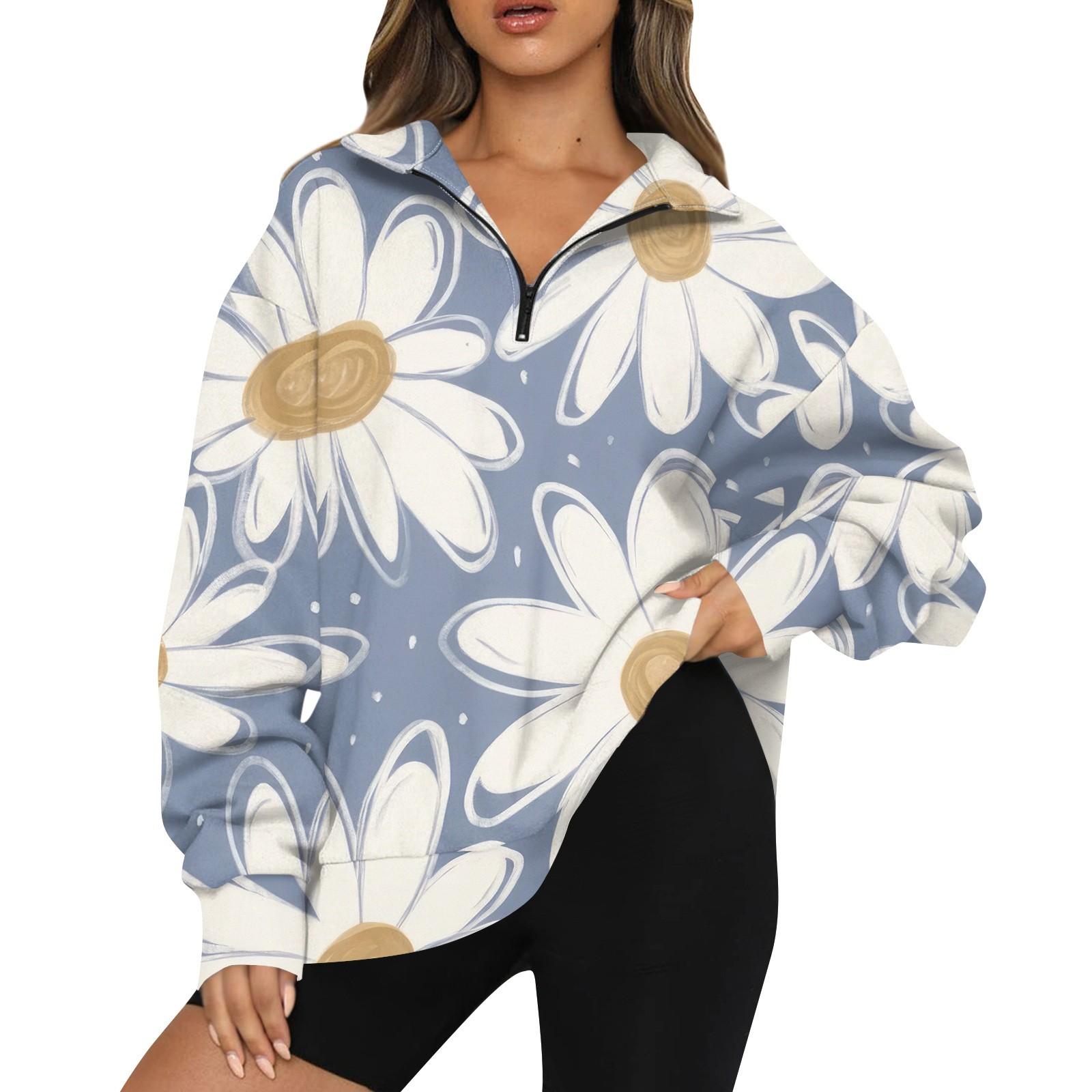 

Женская повседневная модная толстовка с капюшоном и длинным рукавом с принтом на молнии S