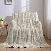 Ivory Lace Flannel Blanket Warm Soft Halloween Christmas Couch Warm Cozy Decorative Decor Gift for All Season