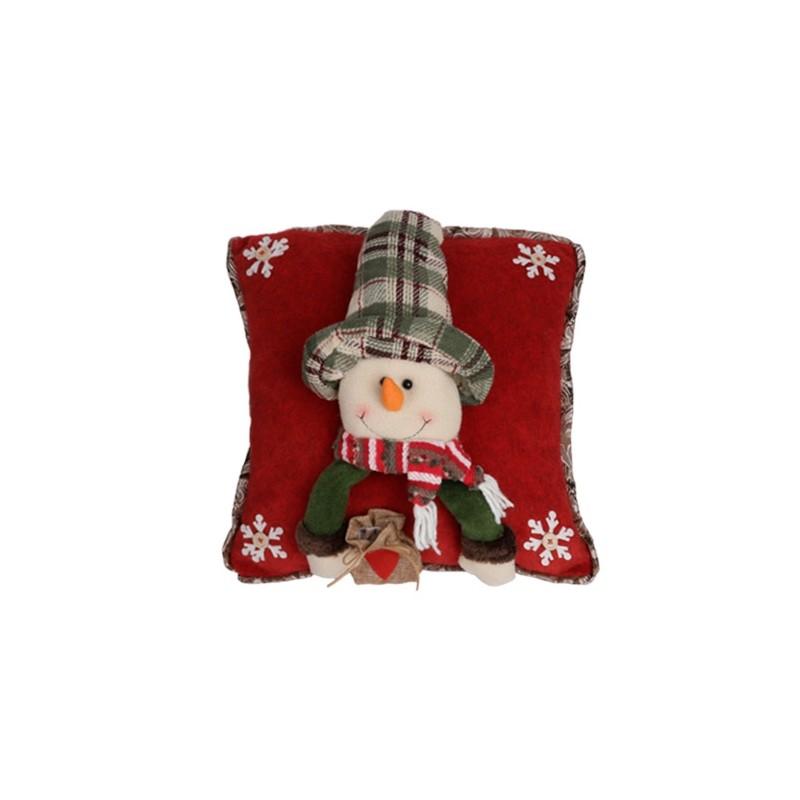 Christmas Pillow Cover Santa Snowman Reindeer 3d Fabric Decor For Holiday Couch Bedroom