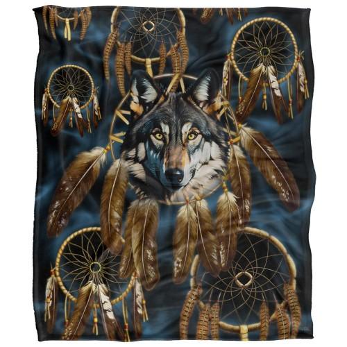 JQ Licensing Silky Dreamcatcher Wolf Supersoft Blanket
