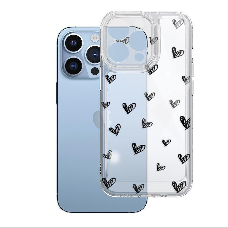 Star Apple 14pm mobile phone case 15pro transparent space case Apple 13pm protective case simple 12 girls 11