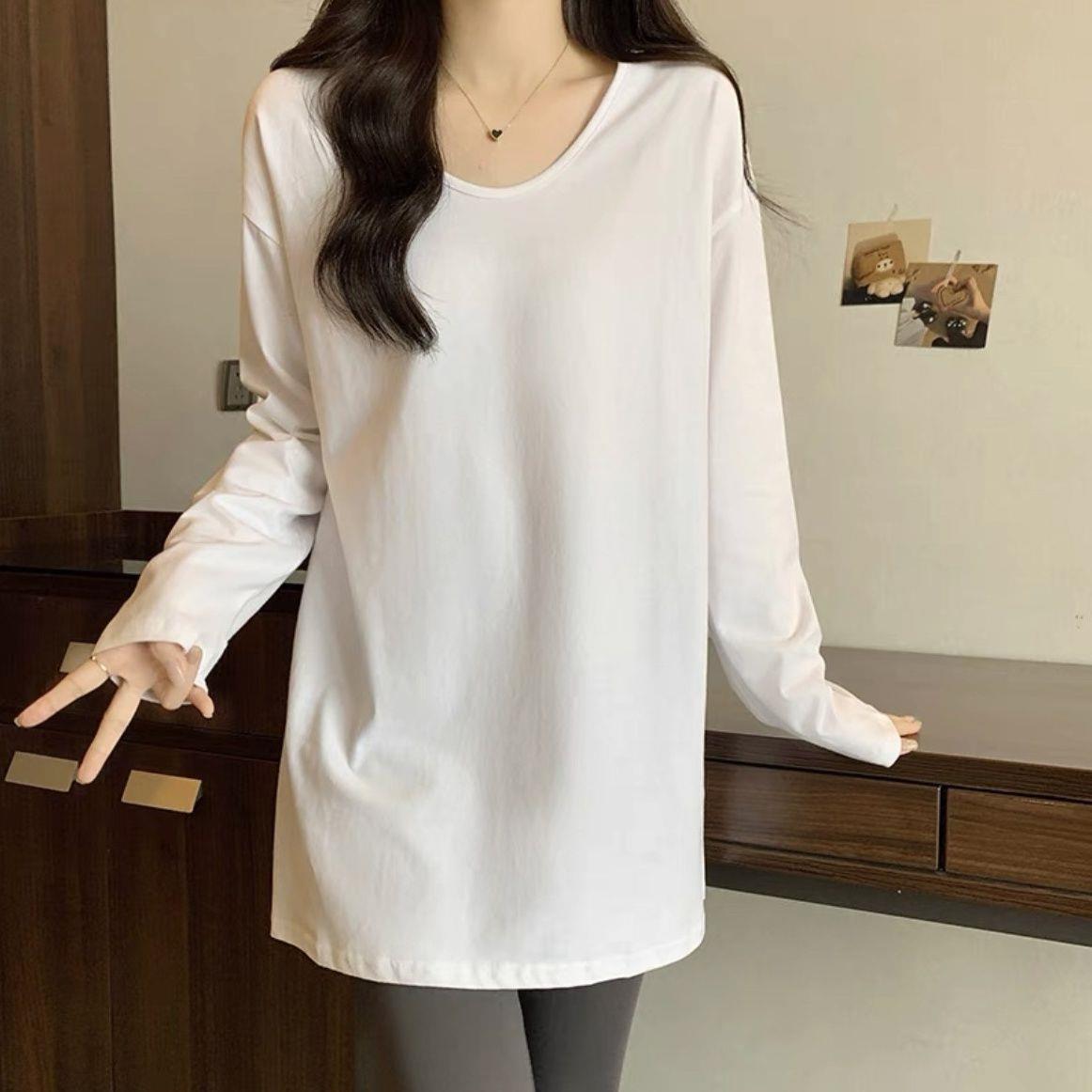 Women s Fleece-Lined V-Neck Long Sweatshirt with Layered Long-Sleeve T-Shirt Combo S up to 105 lbs