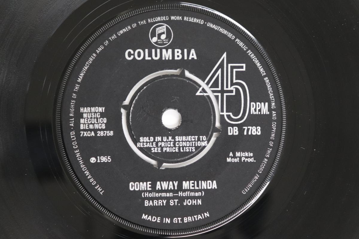 

7-дюймовая пластинка БАРРИ СТ. ДЖОН - Пойдем со мной, Мелинда DB7783 Columbia 1965 Великобритания Соул/Фанк Б/У