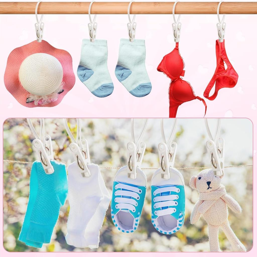 Windproof Clothespins Plastic Laundry Clip Portable Bra Socks Hanger Hook Quilt Clothing Clip Hanging Rope Clothes Peg