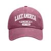 Washed Soft Top Baseball Cap AMERICAS Women's Fashion Printed Curved Brim Outdoor Sun Hat Men