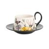 Set di Tazza da Caffè e Sottotazza in Ceramica Retro di Alta Gamma con Scatola Regalo per il Tè del Pomeriggio