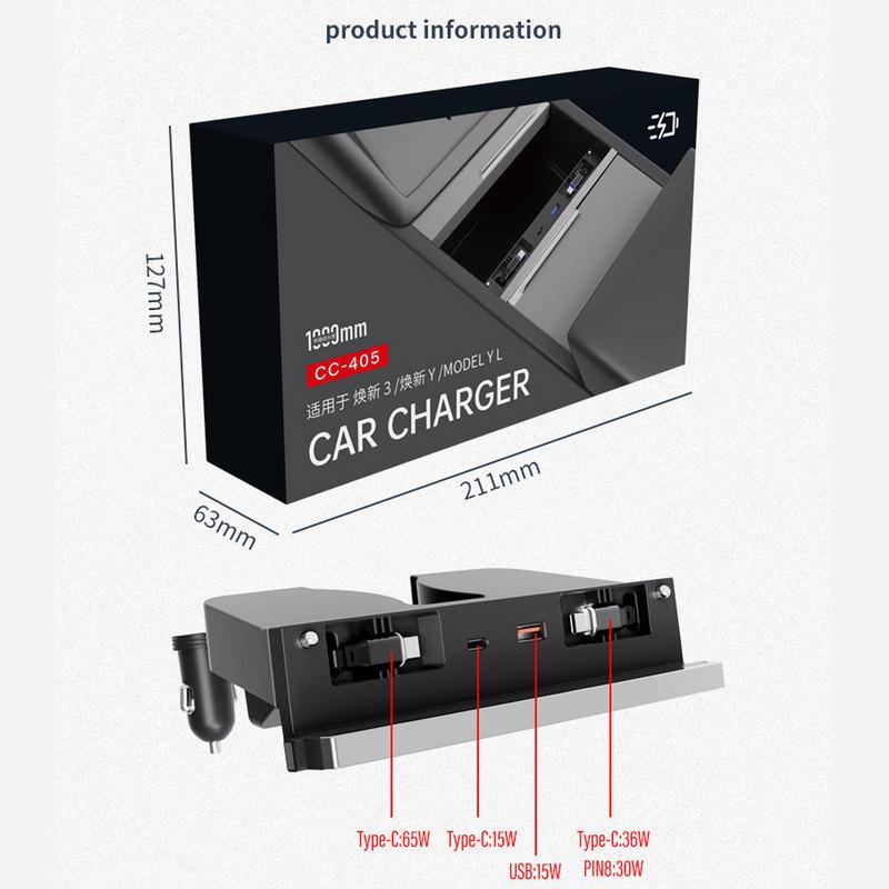 USB Hub for Tesla Model Y Juniper 2025 2026 Model 3 Highland 2026 Multi Ports Fast Charger Fit Center Console Docking Station