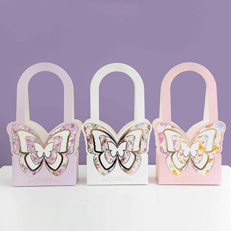 

2 шт./пакет бабочка цветок коробка упаковочная сумка цветочная коробка свадьба богатые цвета бабочка украшение цветочное искусство упаковка ручной 2PCS