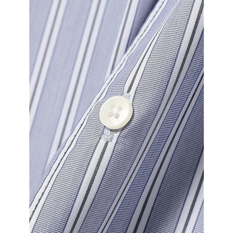 [Beaming life store by BEAMS] L/S shirt polyester broad regular color shirt 25SS men's BLUE_STRIPE S_92110375147