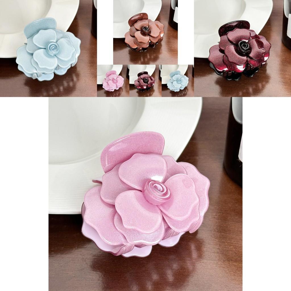 Beautiful Handcrafted Rose Acetate Hair Claw Clip For Women Available In Multiple Colors