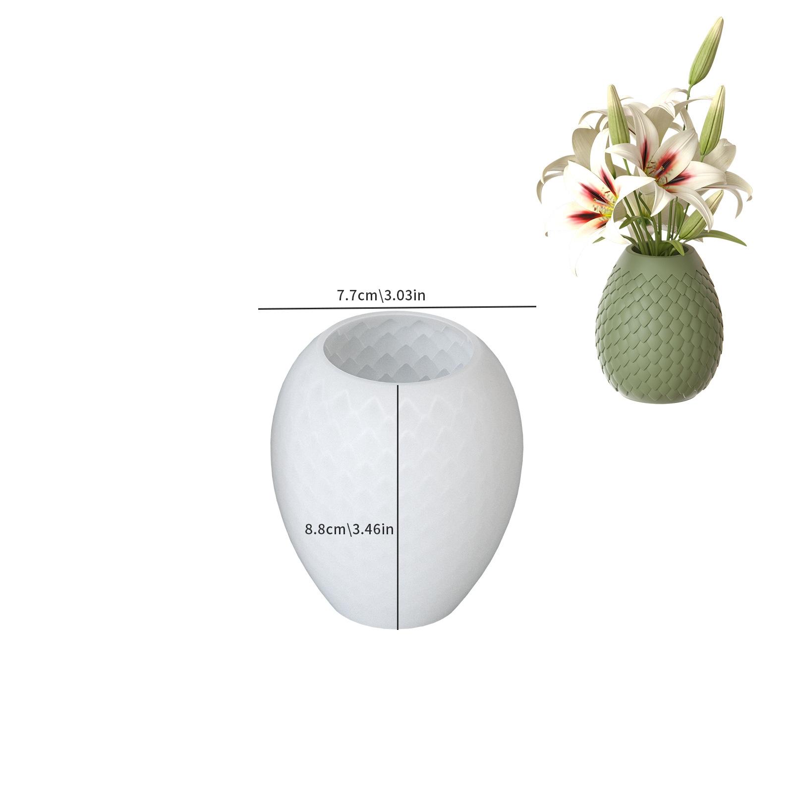Crystal Resin Vase Silicone Mold Striped Vase Plaster Mold for DIY Projects
