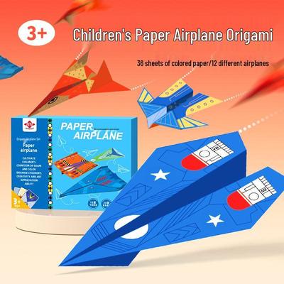 Çocuklar İçin 3D Kağıt Uçak Origami Bulmacası ve Eğitim Kitabı
