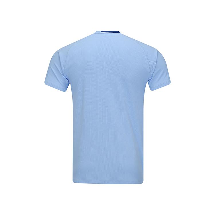 Li-Ning Breathable Striped Color Block Comfortable Casual Short Sleeve T-Shirt Unisex Tops Dark-Blue AAYV033-3