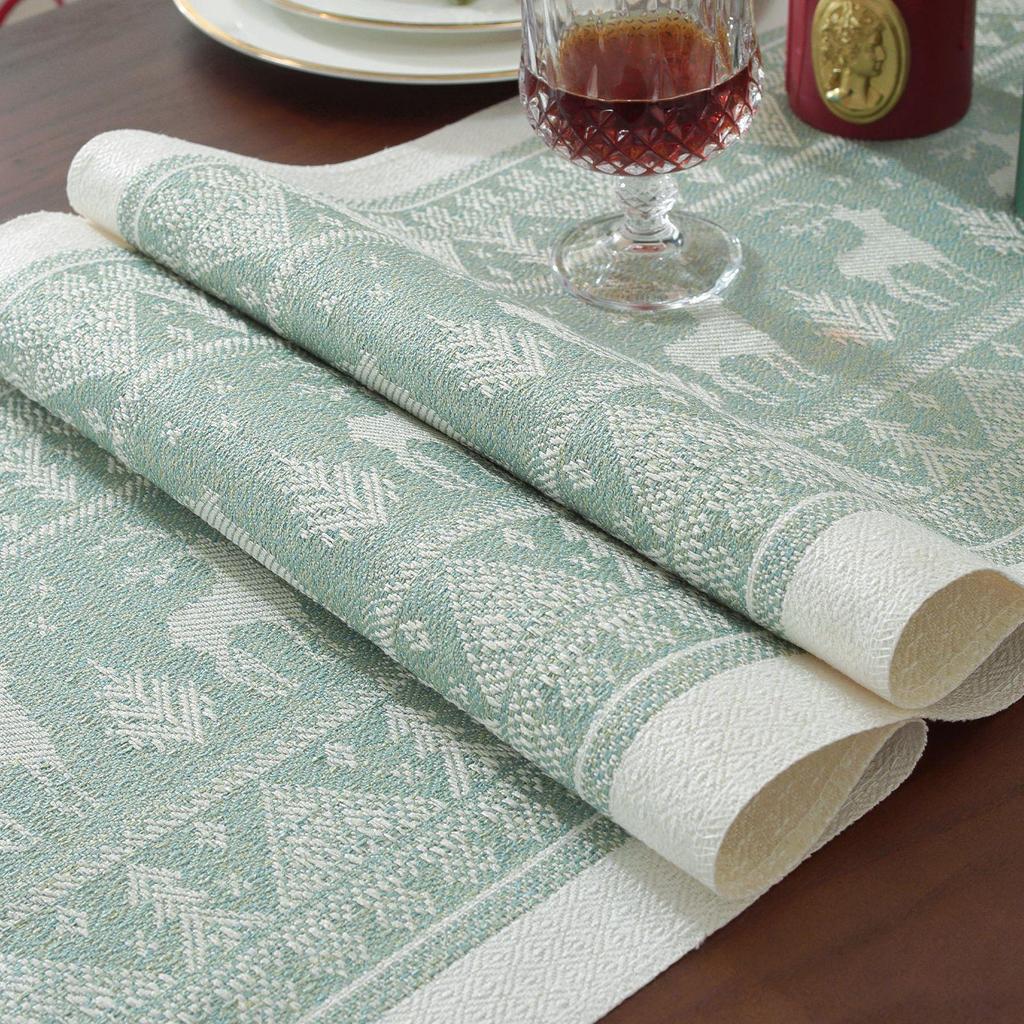 Luxury Christmas Table Runner: Handmade Imitation Cotton-Linen Tea Towel