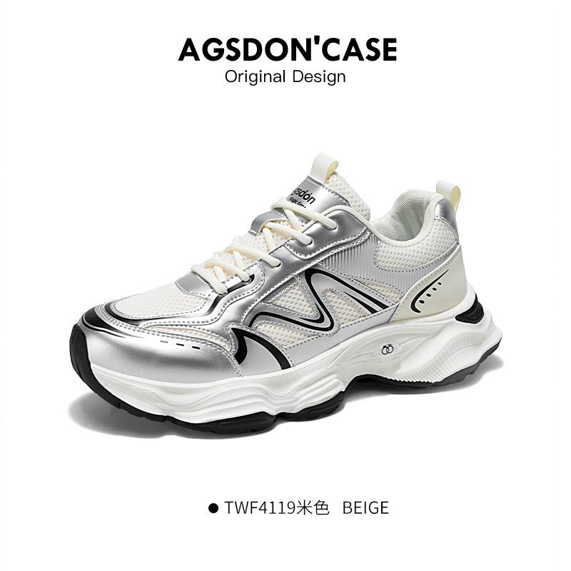 Augustine Men's Shoes 2025 Spring Tide Shoes Versatile Sports and Leisure Shoes Men's Mesh Breathable Heightening Dad Shoes