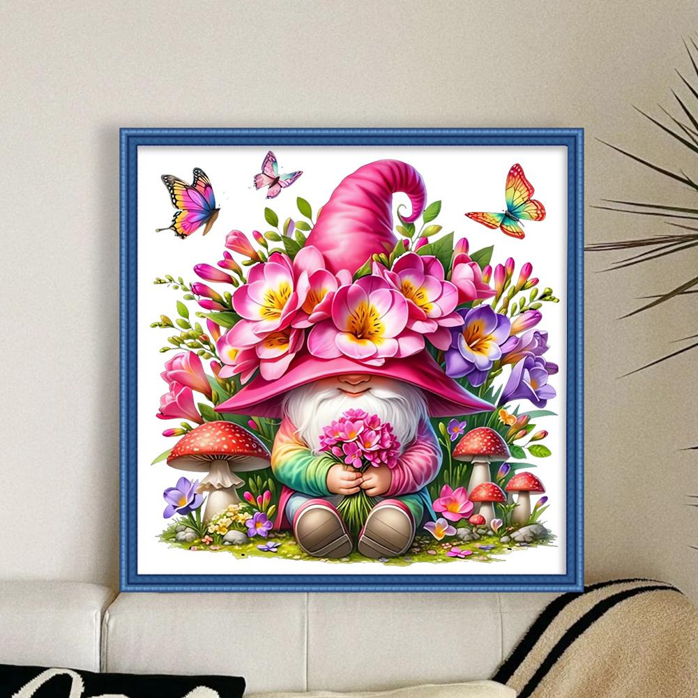 Full Embroidery Cotton Thread 11CT Printed Gnome Cross Stitch Kit Art