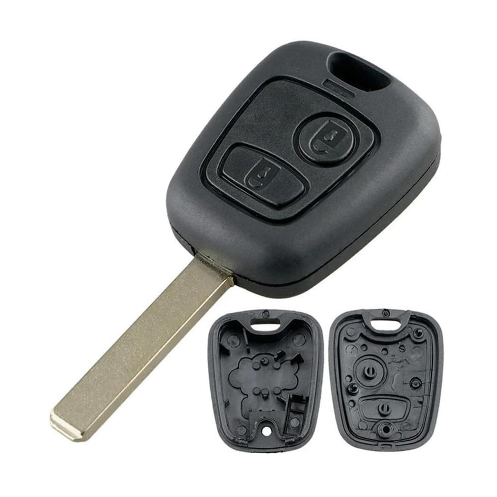 2 Buttons Key Shell Case Housing Replacement For Peugeot 206 VA2
