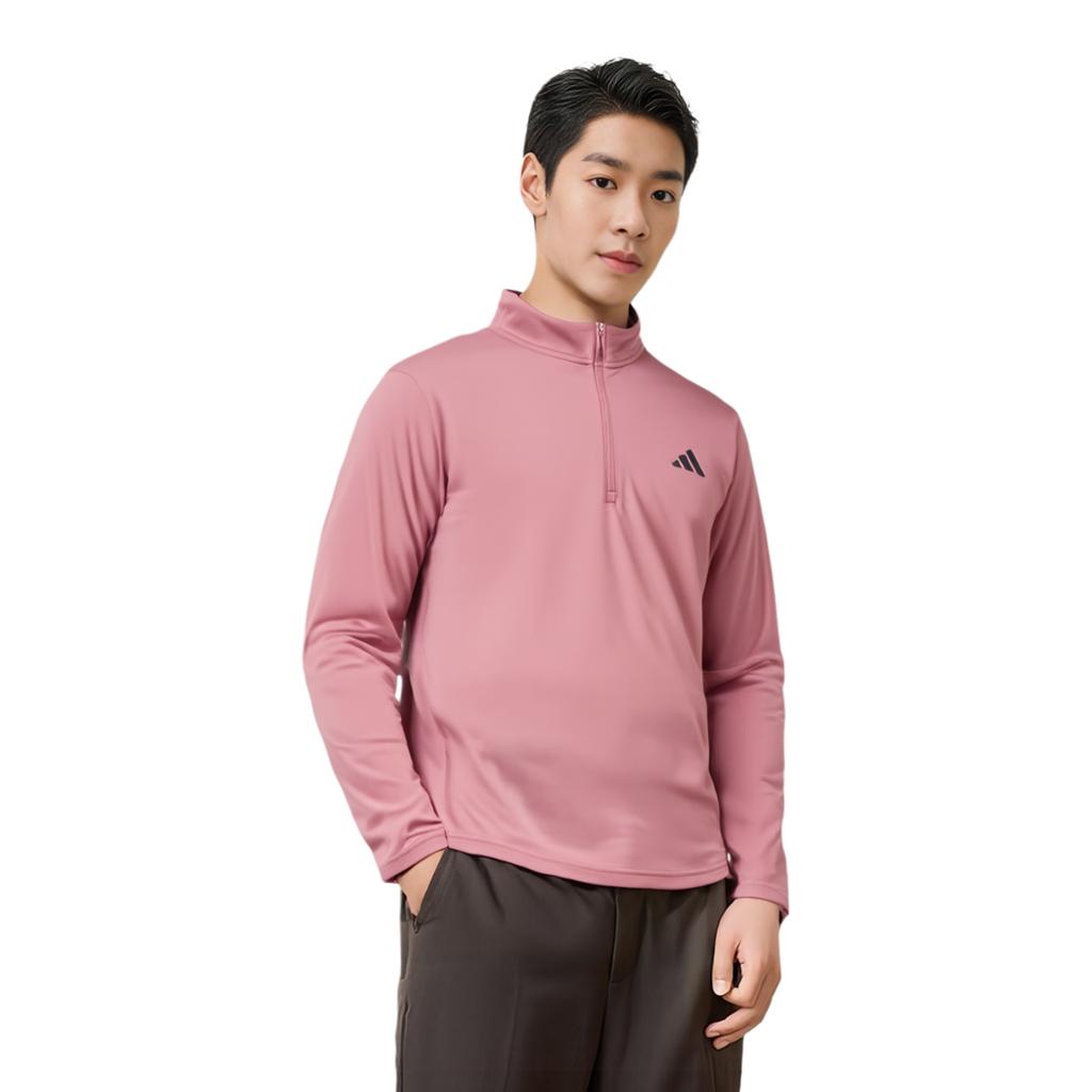 adidas Train Essentials Comfortable Moisture-Wicking Knit Top Men Tops Deep-Red IW3394