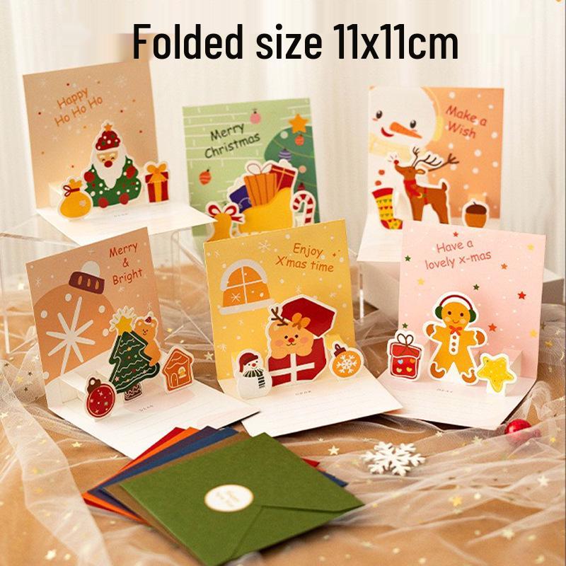 3D Christmas Music Greeting Card - Mini Cartoon Design for Children
