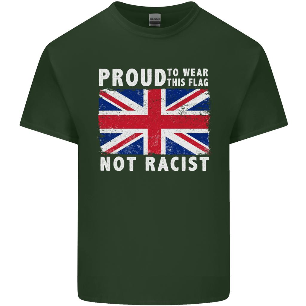 Proud to Wear Flag Not Racist Union Jack Unisexs Light Cotton TShirt