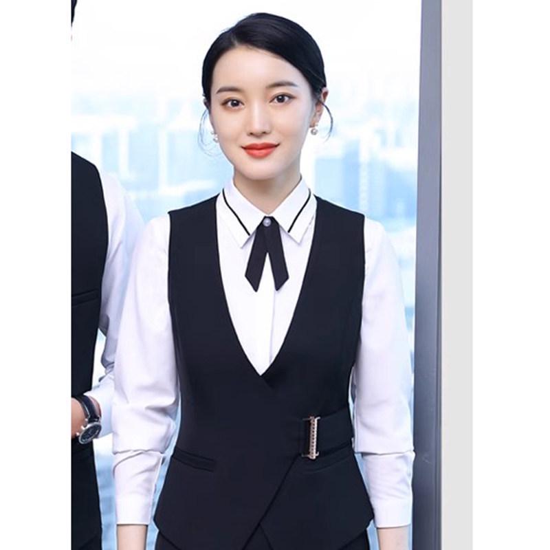 Unisex Professional Vest for Flight Attendants and Hotel Receptionists - Summer Work Uniform