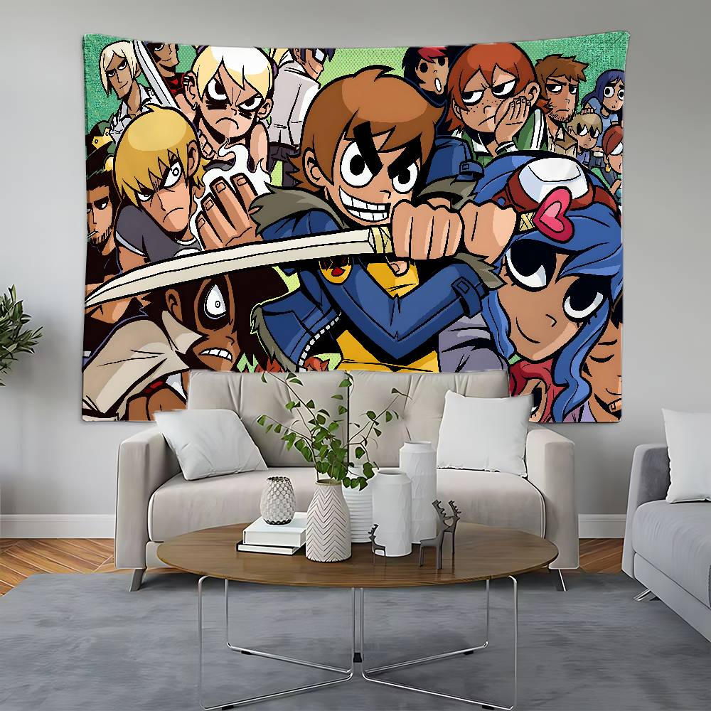 SScott Pilgrim Tapestry Customizable Tapestries Of Various Styleswall Hangings Celebrity Photo Printingwall Hangings