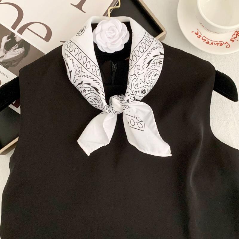 Cashew flower silk scarf small square scarf spring summer autumn thin decorative scarf small shawl neck scarf headband headscarf