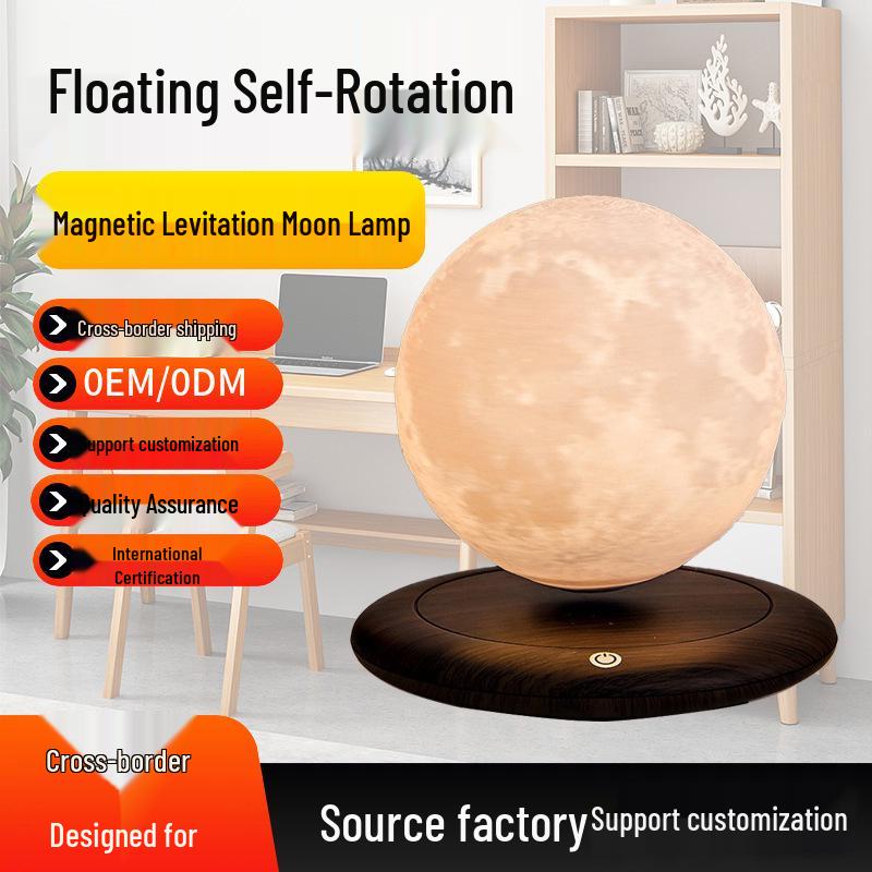 Magnetic Levitating Moon Lamp: Creative Home Ornament & Desktop Decor – Ideal Handmade Teacher's Day Gift