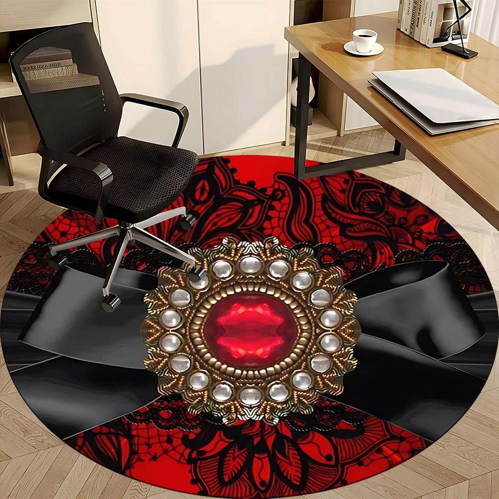 1pc Elegant BowChair Carpet for Office, Indoor Non-Slip Washable Polyester Fiber Carpet, Mat For Office, Machine Washable