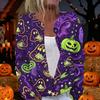 Womens Halloween Print Long Sleeve Knit Cardigan Button Up Sweater Coat Lightweight Casual Outerwear for Fall and Winter