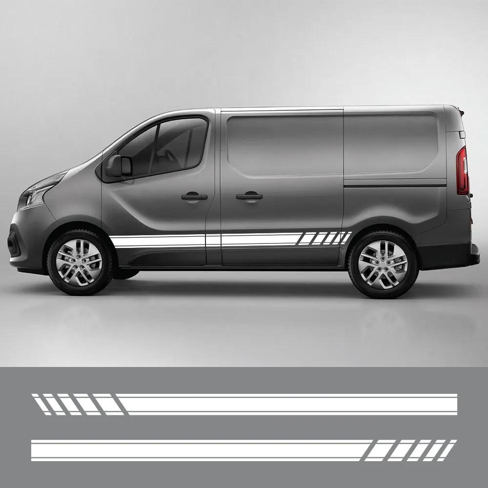 Car Door Stripes Stickers Camper Van Vinyl Decals For Renault Trafic 3 2 Fiat Talento Nissan NV300 Vauxhall Vivaro Accessories