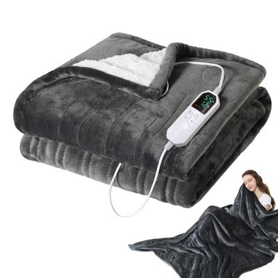 80x140cm Electric Blanket Flannel Blanket Heated Throw Blanket Mattress Winter Machine Washable Temperature Control Warmer