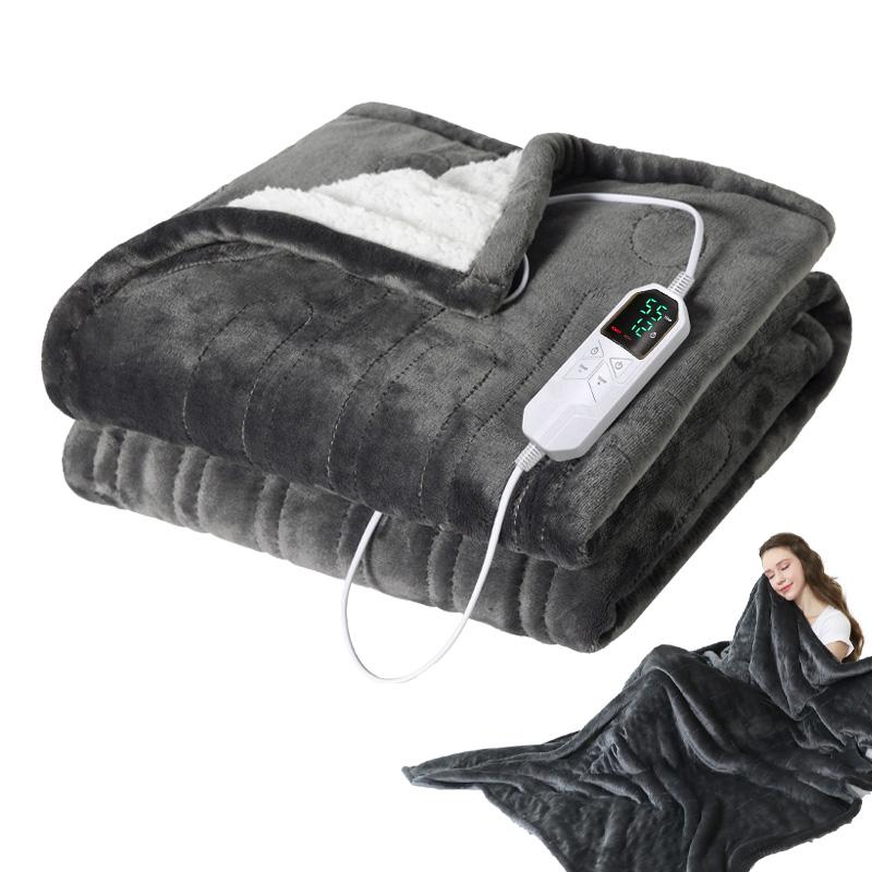 80x140cm Electric Blanket Flannel Blanket Heated Throw Blanket Mattress Winter Machine Washable Temperature Control Warmer