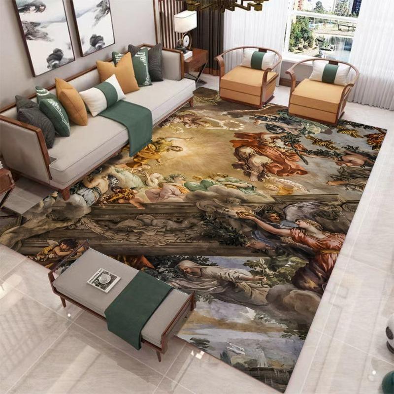 Jesus Believers Religion Art Carpet Living Room Sofa Study Bedroom Entrance Door Mat Anti Slip Washable Home Decoration Carpet