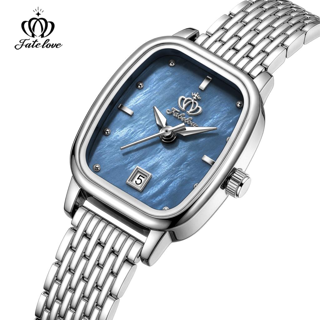 Fatelove 931 Women's Quartz Watches Original Steel Strap Waterproof Auto Date Watch for Woman Fashion Elegant Ladies Watches