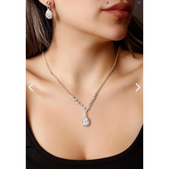 

Ювелирный аксессуар Текстильный водный путь Циркон Камень Ожерелье Серьги Набор Свадебный комплект украшений Обручальный набор Приглашение на вечеринку Набор