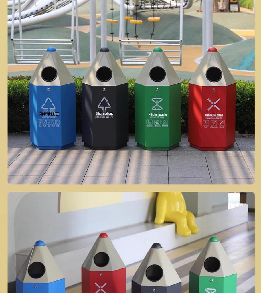 Cartoon Creative Outdoor Kindergarten Playground Trash Bin