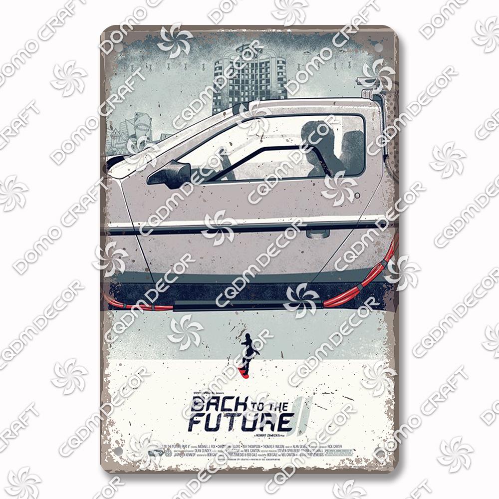 Classic Science Fiction Film Metal Tin Sign, Back to the Future Movie Poster Metal Plates, Cinema Club Cafe Bar Home Wall Decor