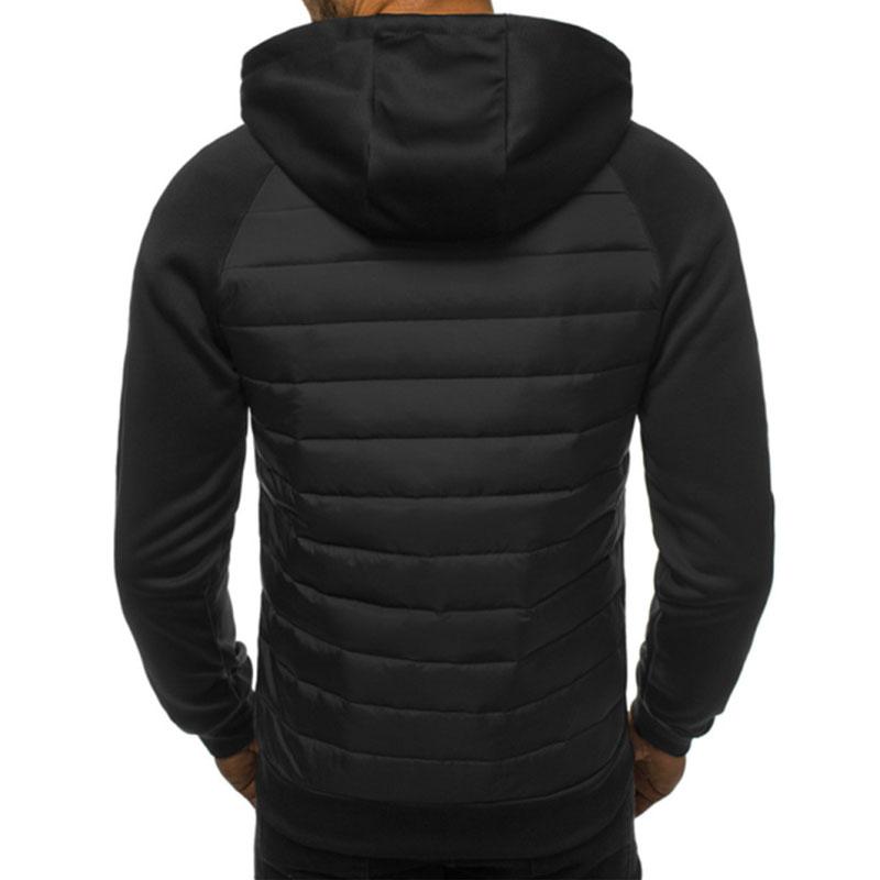 New Men's Casual Sweatshirt Zipper Hooded Sweatshirt Jacket Men's Patchwork Cardigan