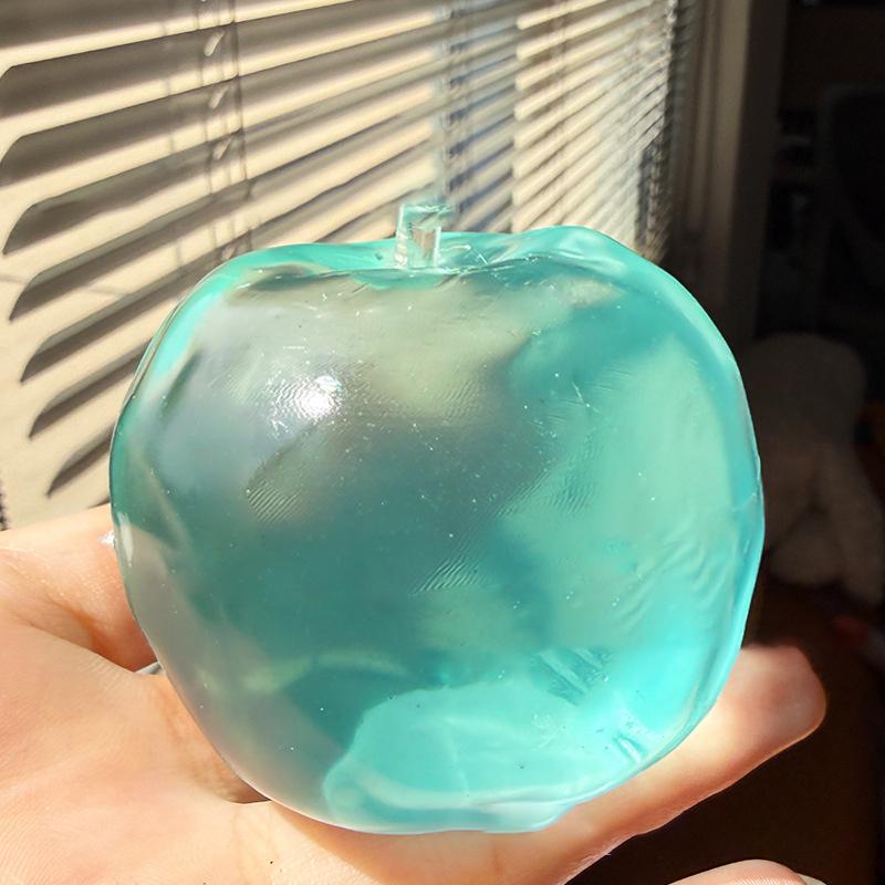 Clear Apple Squishy Pinch Toy Slow Rebound Green Apple Handmade Squeeze Toy Ball Stress Relief Venting Decompressing Apples Ball