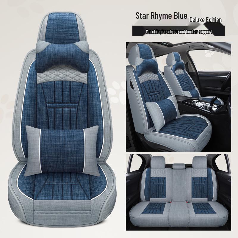 Universelles Leinen-Autositzkissen für Corolla, Civic, Sylphy & mehr - Vier Jahreszeiten