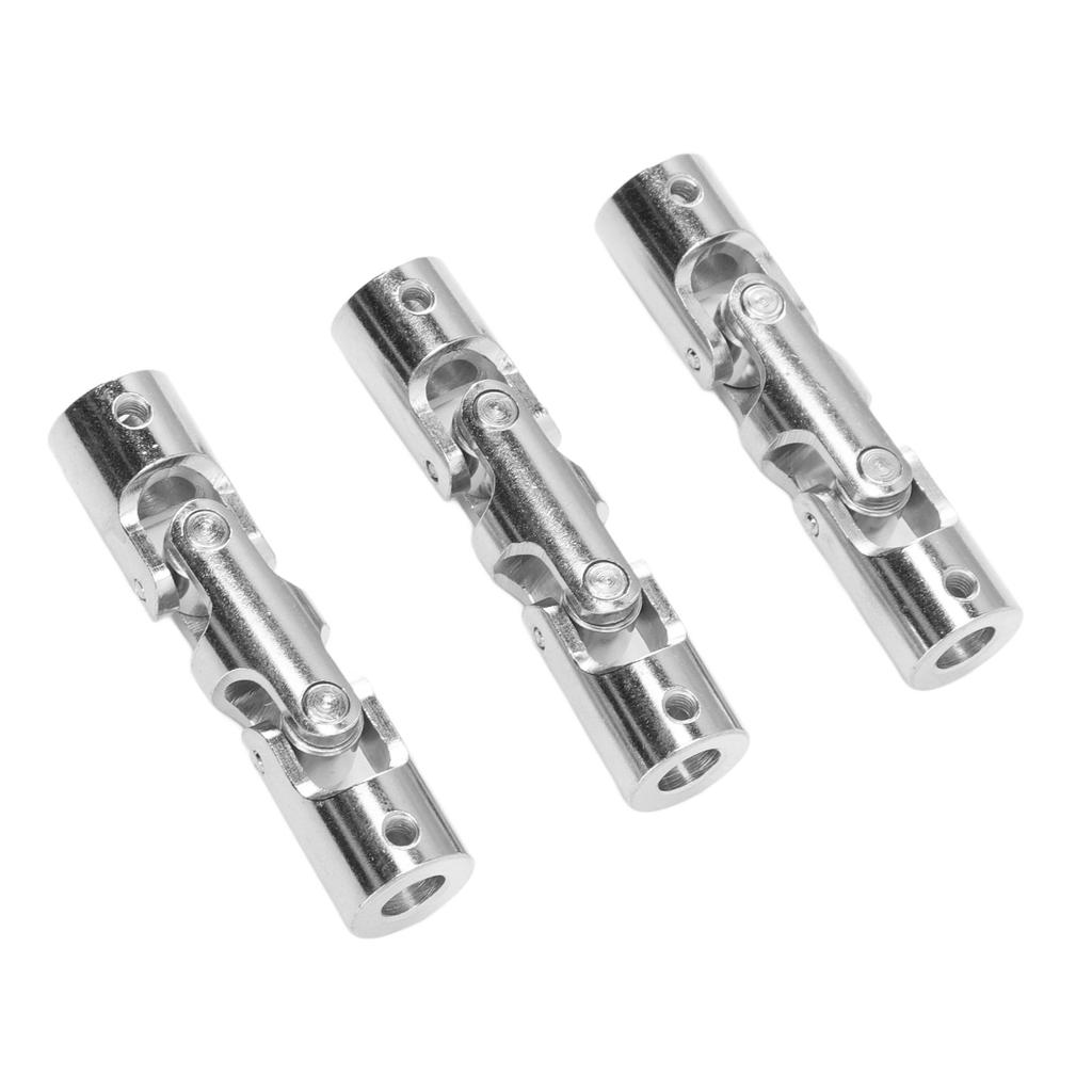 3Pcs 6mm to 6mm Inner Dia 2 Section Rotatable U Joint Coupler Metal Steel Universal Steering Shaft