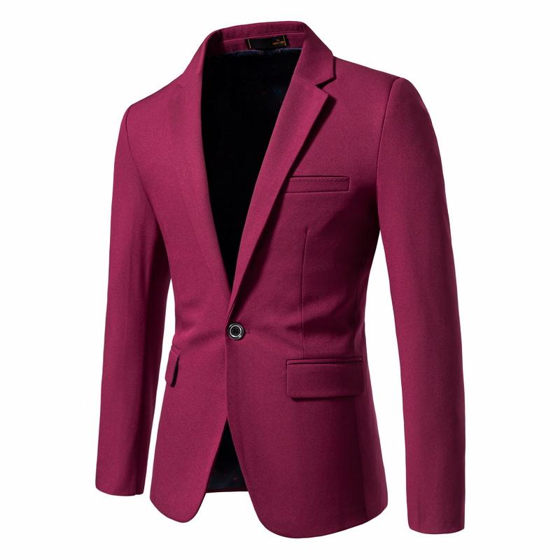 Spring Autumn Men's Single Button Slim Fit Blazers Smart Casual Turn-Down Collar Suit Jacket Men Formal Wedding Blazers Outwear