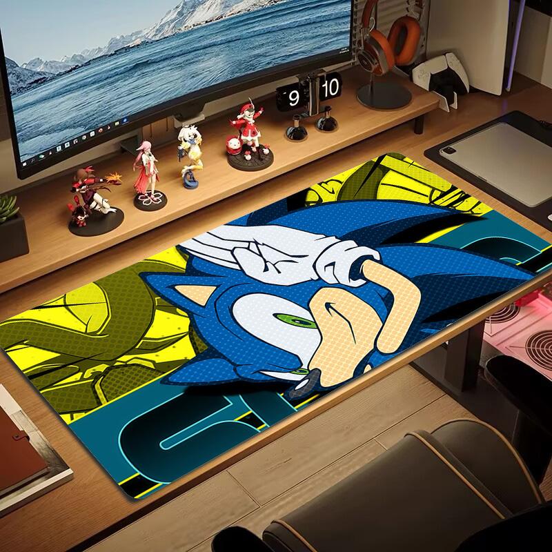 Sonic Vibes Print  Cushion Non-slip Laptop Tablet Big Mousepad XXL Mat Mini PC Playmat With Lock Edge