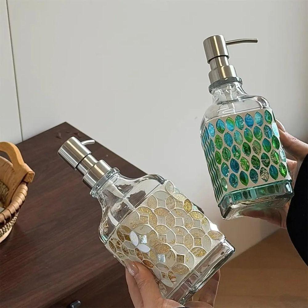 Mosaic Artistry Press Type Empty Bottle Exquisite Countertop Sink Soap Dispenser Sub Bottle Fluid