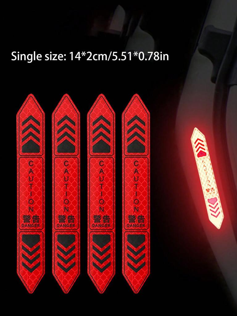 Reflective Door Stickers - Night Safety Warning Decals, High Visibility Anti-Collision, Waterproof for Doors/Bumpers, Cool Desig