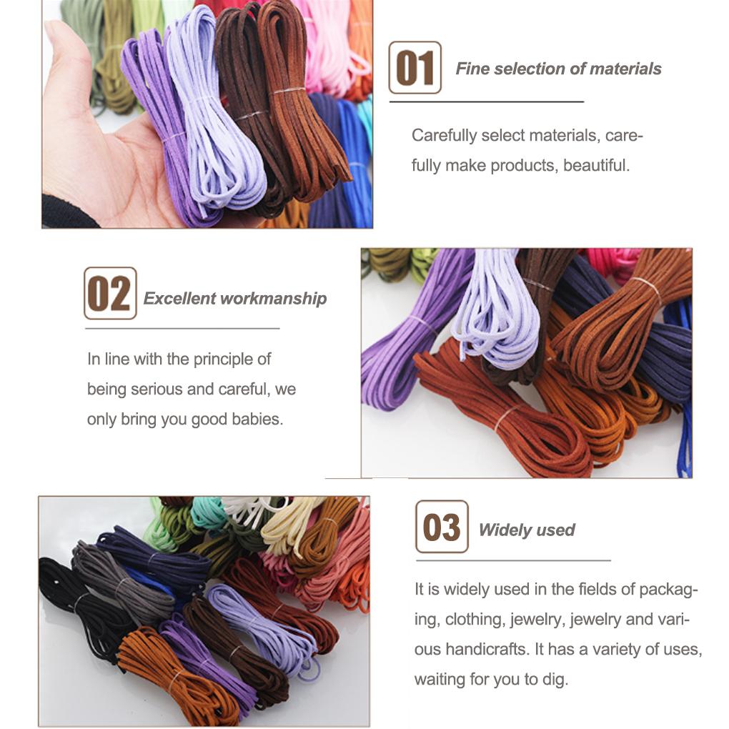 Faux Suede Cords Leather Lace Jewelry Making Accessories Craft Multicolor Woven Handmade Gadgets Bracelet Necklace