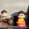 Lotus Buddha Crayon Shin-chan Figurine: Trendy Anime Car Ornament & Desktop Doll Gift.